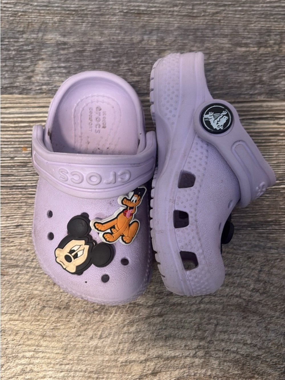 CROCS Kids Lavender Clog with Disney Character Jibbitz